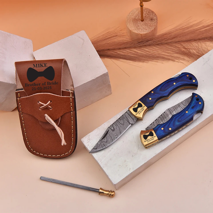 Personalized pocket knife gift for groomsmen
