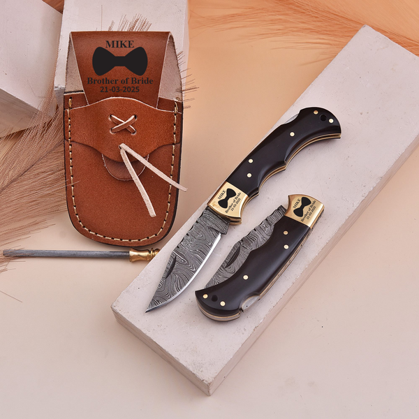 Custom engraved pocket knife for groomsmen gift