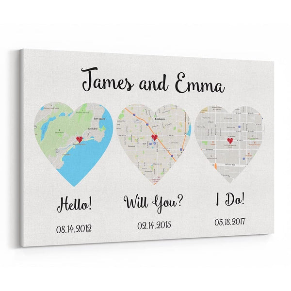 Hello Will You I Do Custom Wall Art – Personalized Poster or Canvas Print, Wedding and Anniversary Gift, Home Décor