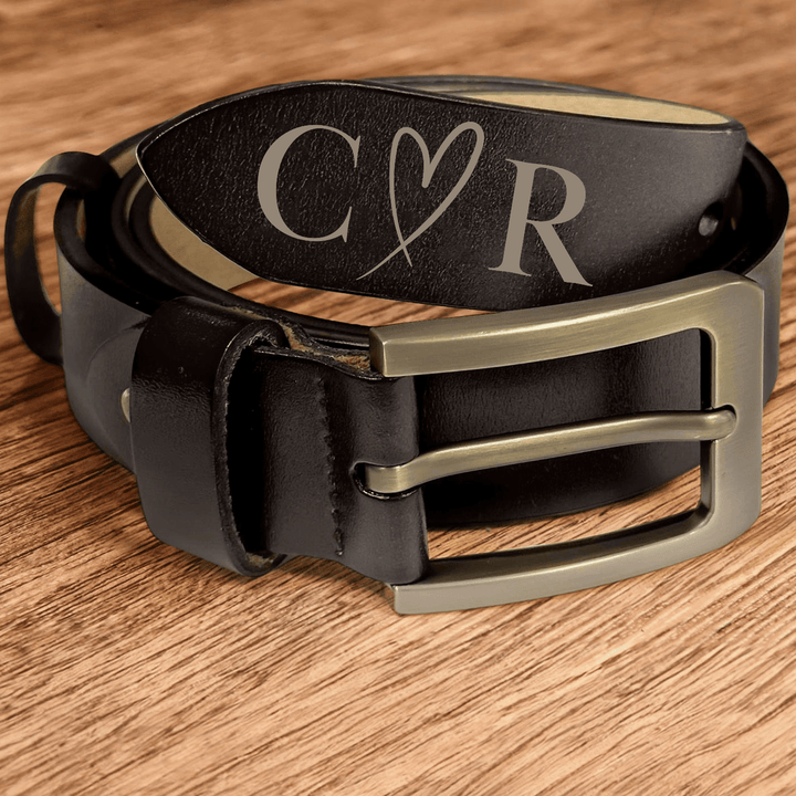 Personalized Engraved Leather Belt – Custom PU Leather Belt with Laser Engraving for Husband, Boyfriend, Dad, Anniversary, Father’s Day Gift