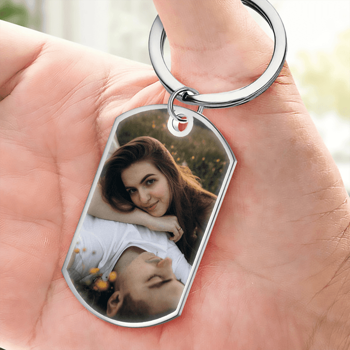 Custom Photo Keychain – Personalized Stainless Steel Keychain Gift for Couples, Anniversary, Valentine’s Day, Wedding