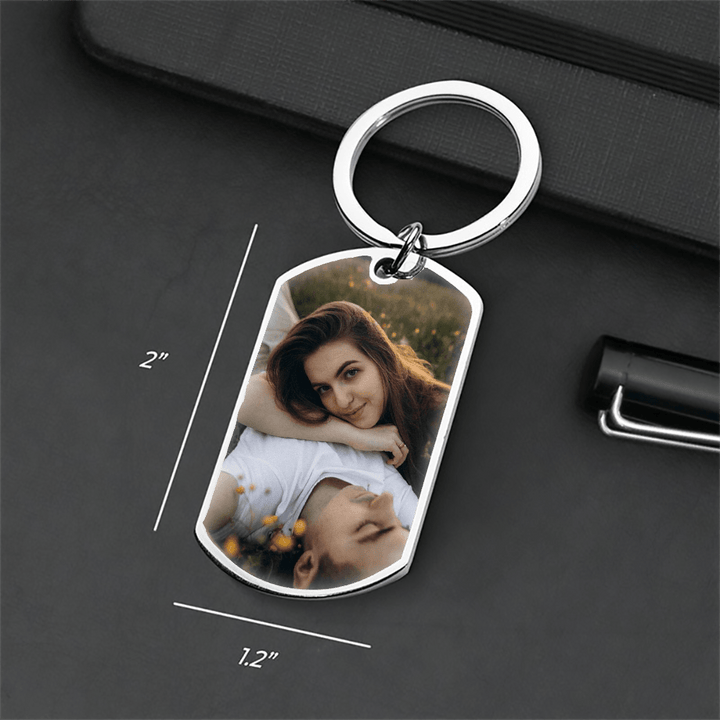 Custom Photo Keychain – Personalized Stainless Steel Keychain Gift for Couples, Anniversary, Valentine’s Day, Wedding