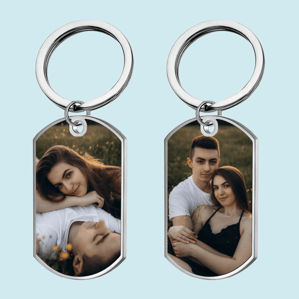 Custom Photo Keychain – Personalized Stainless Steel Keychain Gift for Couples, Anniversary, Valentine’s Day, Wedding