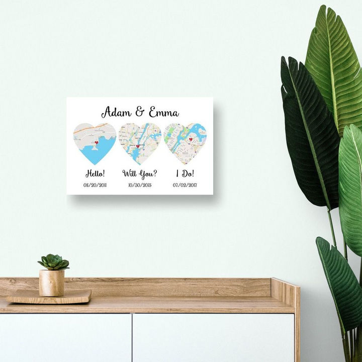 Hello Will You I Do Custom Wall Art – Personalized Poster or Canvas Print, Wedding and Anniversary Gift, Home Décor