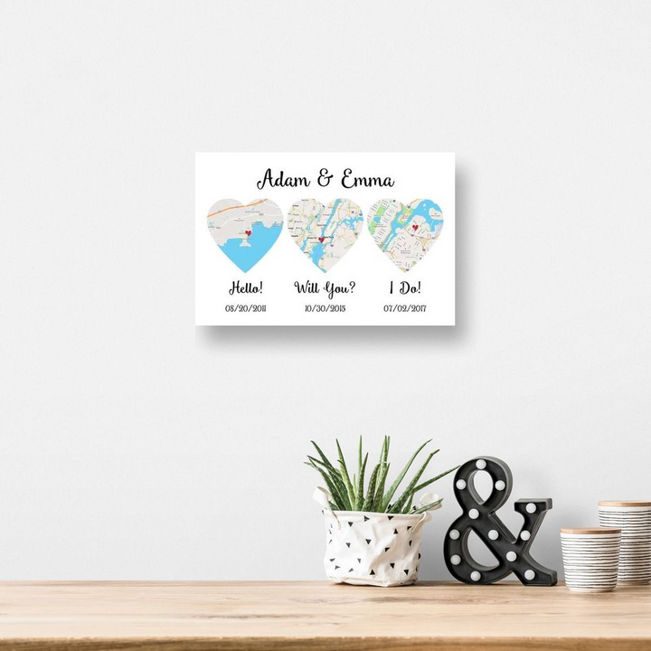 Hello Will You I Do Custom Wall Art – Personalized Poster or Canvas Print, Wedding and Anniversary Gift, Home Décor