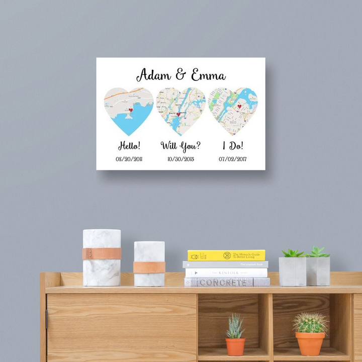 Hello Will You I Do Custom Wall Art – Personalized Poster or Canvas Print, Wedding and Anniversary Gift, Home Décor