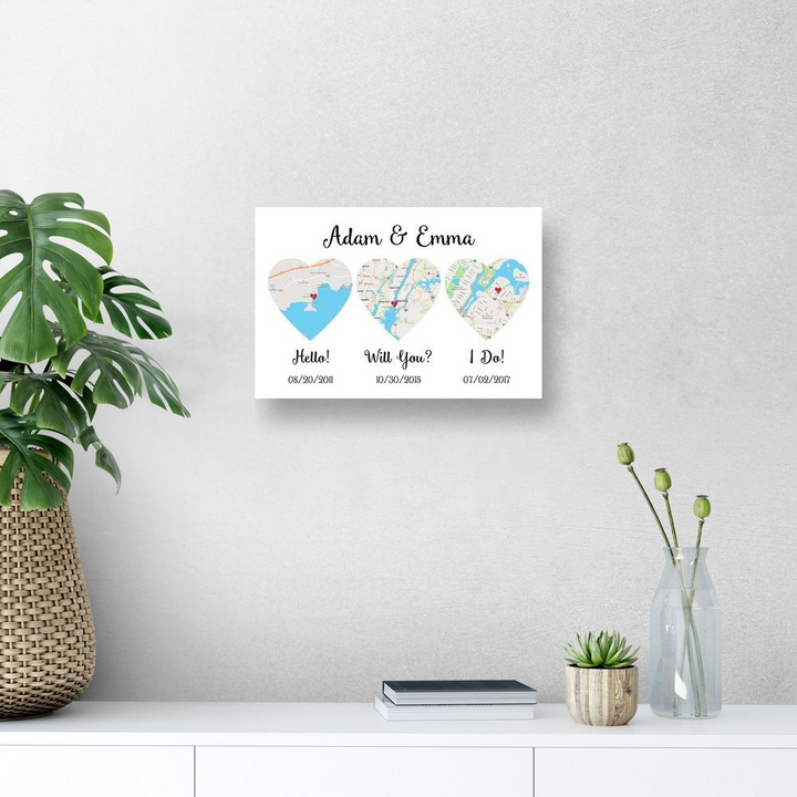 Hello Will You I Do Custom Wall Art – Personalized Poster or Canvas Print, Wedding and Anniversary Gift, Home Décor
