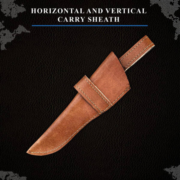 10 inch Bushcraft Knife with Micarta Handle and Leather Sheath Wood Wrecker